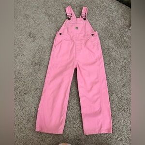 Pink carthart overalls